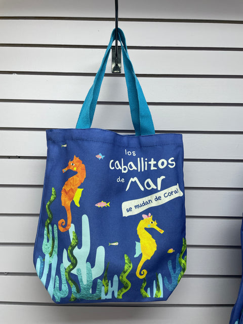 Tote bag Los caballitos de mar se mudan de coral